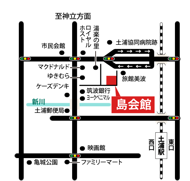 島葬祭へのアクセス地図